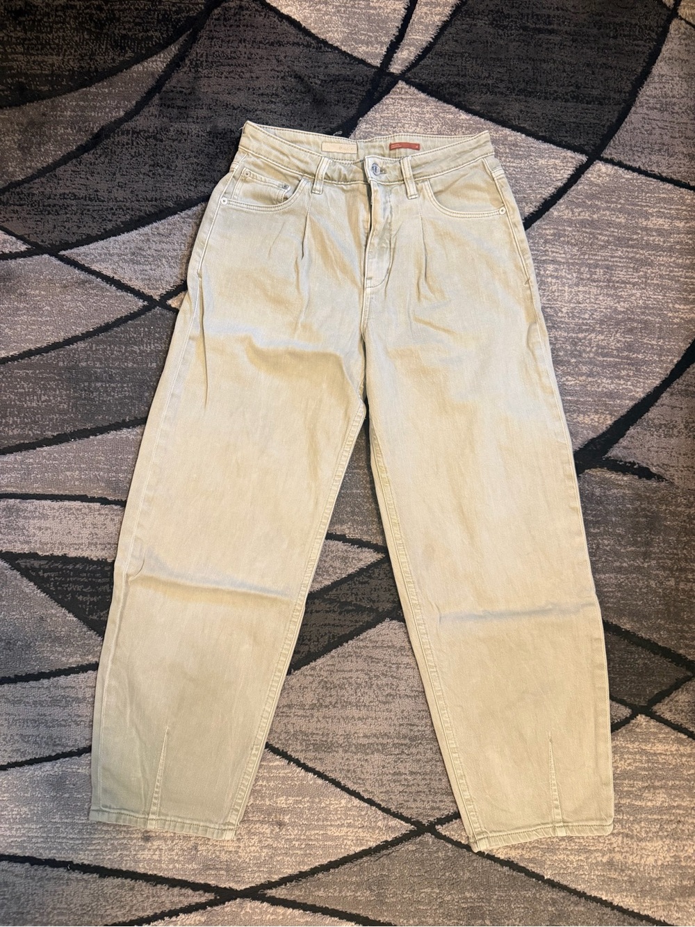 PILCRO THE BREAKER JEANS IN SAGE GREEN COLOR
